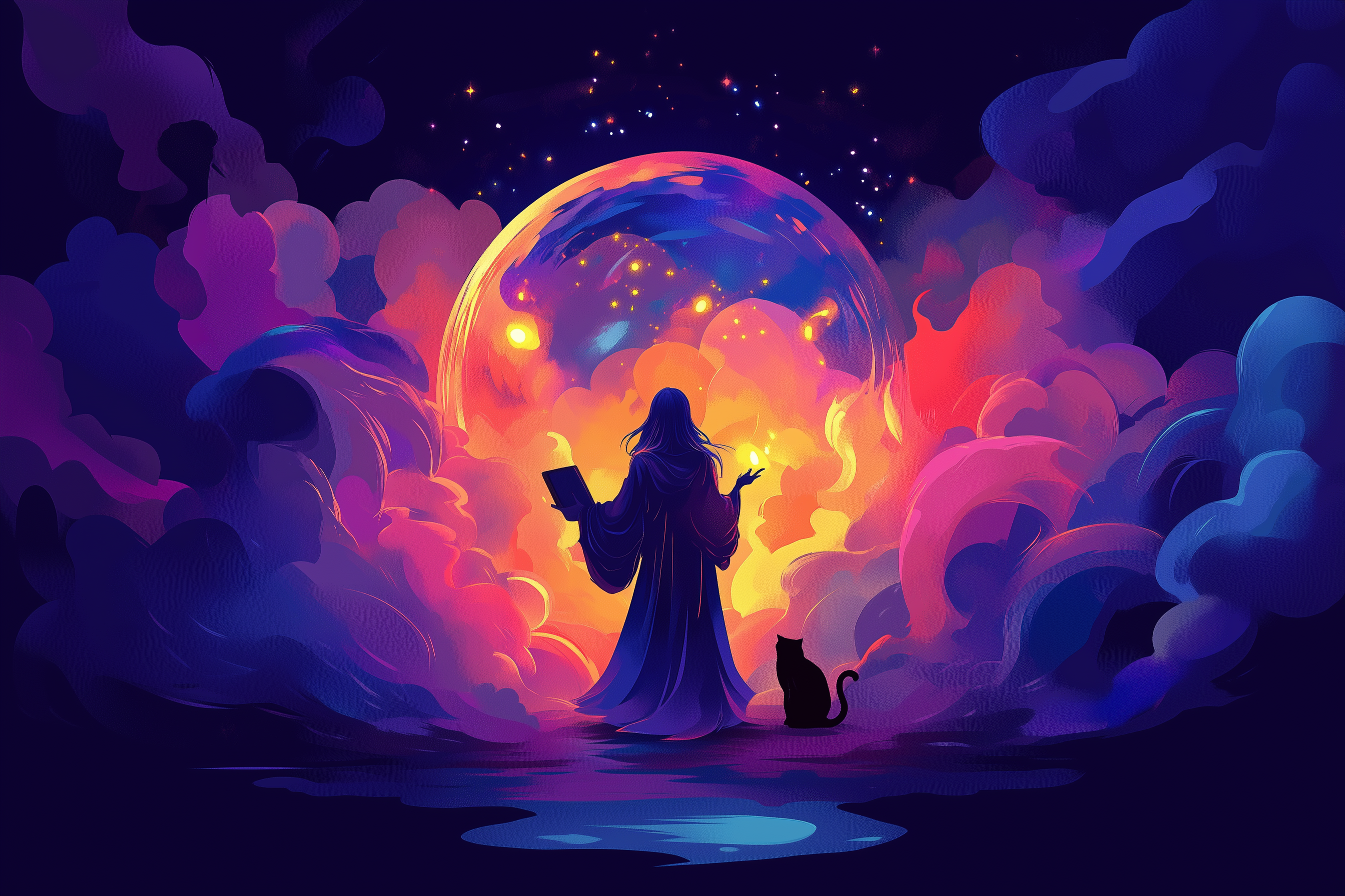 Good innovation with a tablet in her hand A cat standing next 7e9fbeb7 6a5f 41ff 8ef5 ac43c9c3cd93